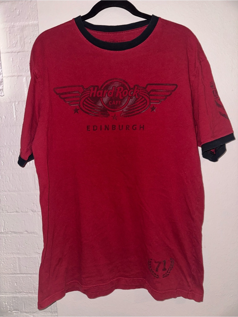 Hard Rock Cafe Red T-Shirt with Black Trim